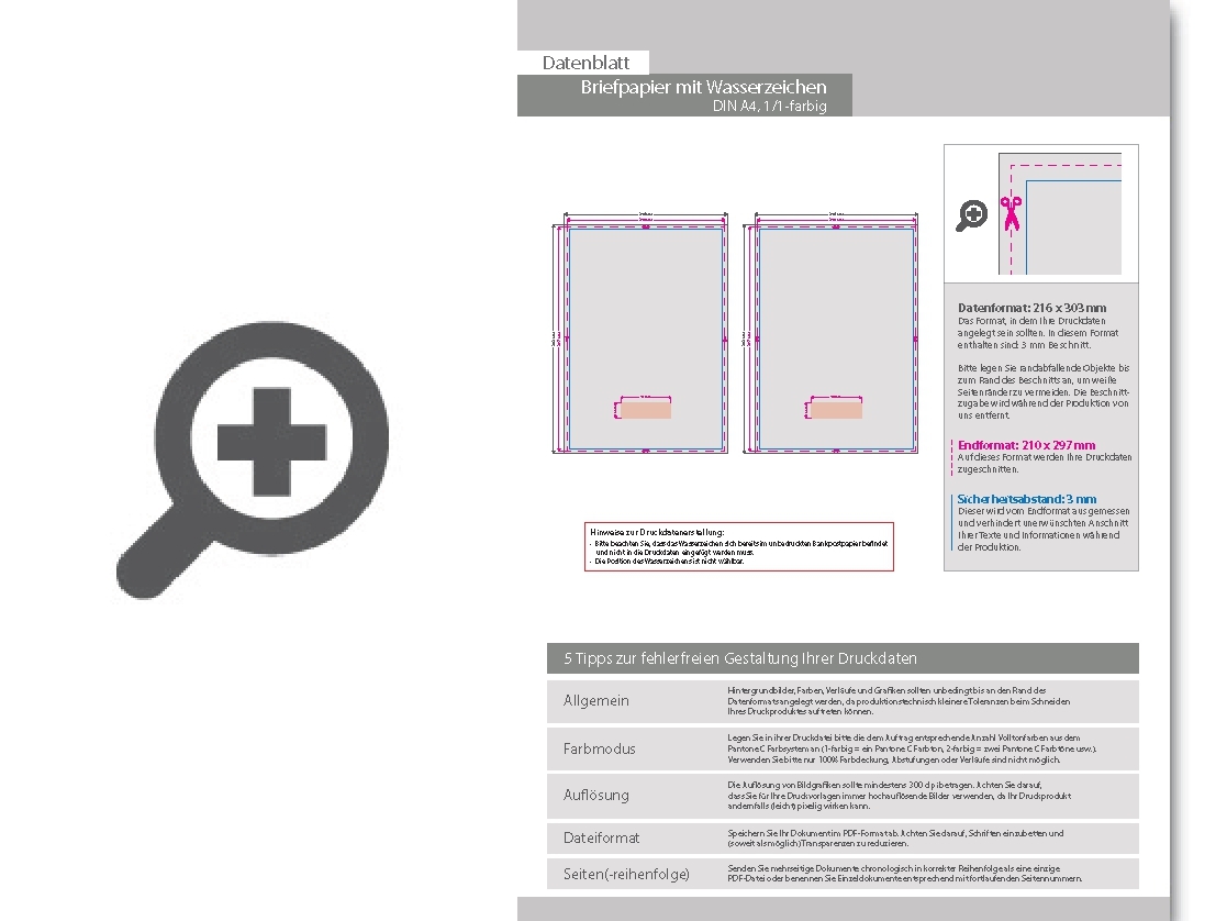 Product Bild briefpapier_din_a4__1_1_farbig__(vorderseite__graustufen___r__ckseite__graustufen)__bankpostpapier_mit_wasserzeichen