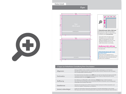 Product Bild multiloft-flyer_din_a3_quer_(42_0_cm_x_29_7_cm)_beidseitig_folienkaschiert_matt_mit_einseitig_partieller_uv-lackierung__4_4_farbig_(beidseitiger_druck)