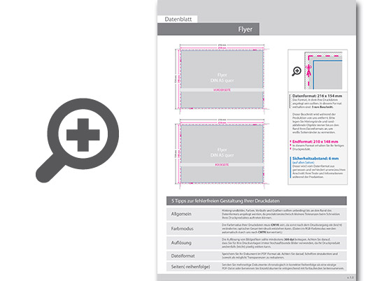 Product Bild multiloft-flyer_din_a5_quer_(21_0_cm_x_14_8_cm)_mit_beidseitiger_softfeel-folie_und_einseitig_partieller_uv-lackierung__4_4_farbig_(beidseitiger_druck)