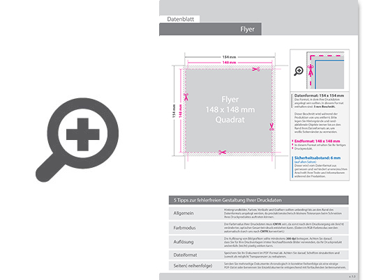 Product Bild multiloft-flyer_quadrat_14_8_cm_x_14_8_cm__4_0_farbig_(einseitiger_druck)